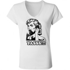 Ladies Slim Fit V-Neck Jersey Tee